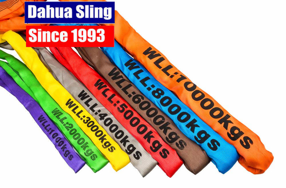 EN 1492-2 Polyester Endlose Runde Schlinge, Flexible weiche Runde Hebeschlinge